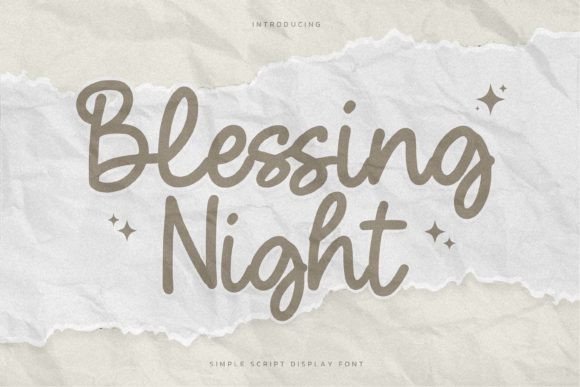 Blessing Night: A Script Font with Dramatic Movement and Clear Style